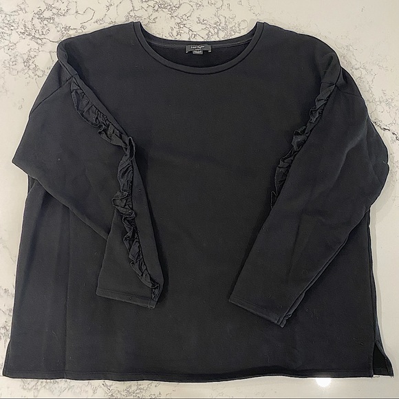 Lord & Taylor Black crew neck sweatshirt - Picture 2 of 4